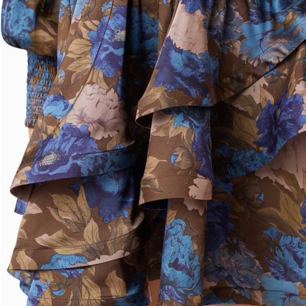 Elliatt Blue and Brown Floral Dress - Picture 5 of 11